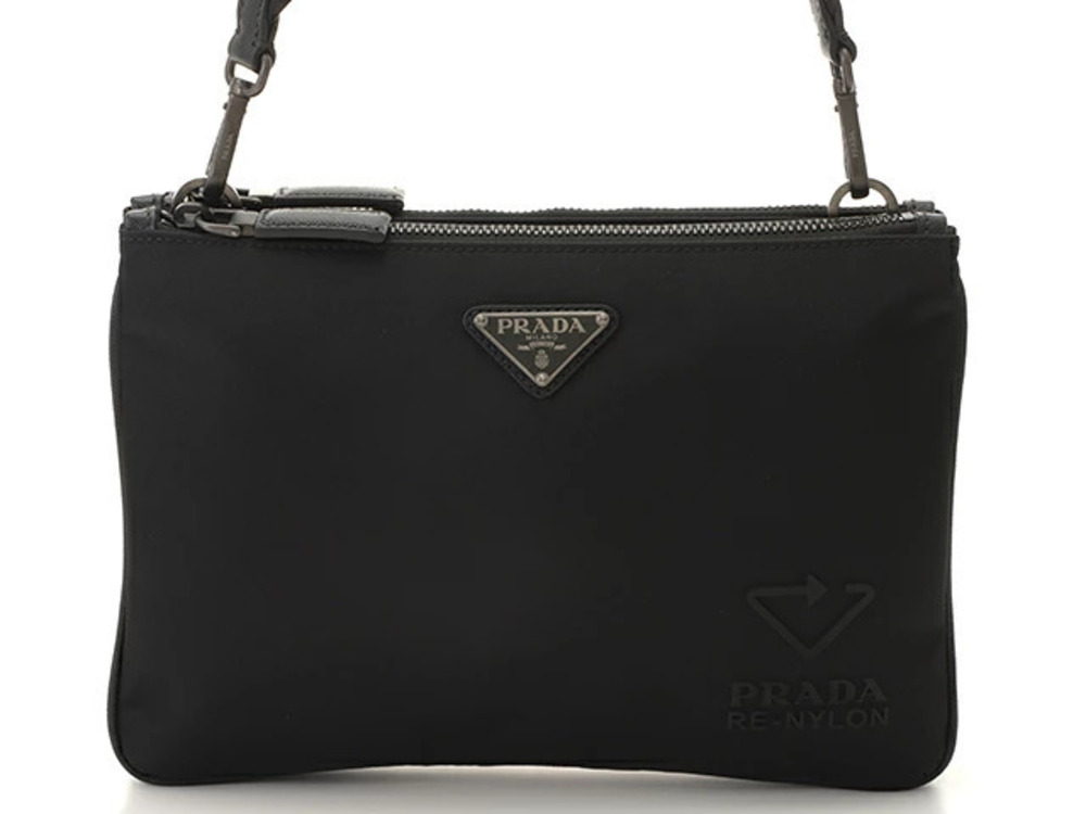 Prada Re Edition Saffiano leather shoulder bag Black